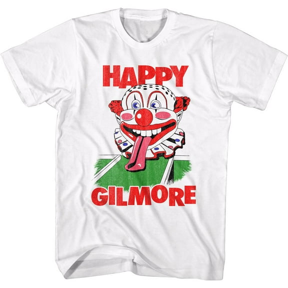 Happy Gilmore Clown Head White Adult T-Shirt 3Xl