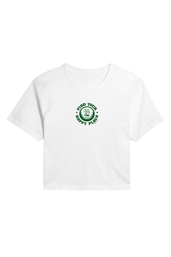 - Find Your Happy Place - Juniors Cropped Graphic T-Shirt