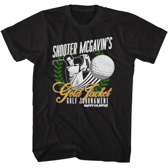 Happy Gilmore Gold Jacket Tournament Black Adult T-Shirt