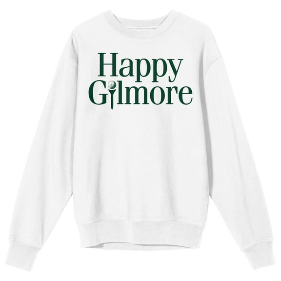 Happy Gilmore Golf Logo Crew Neck Long Sleeve Adult White Sweatshirt-XL