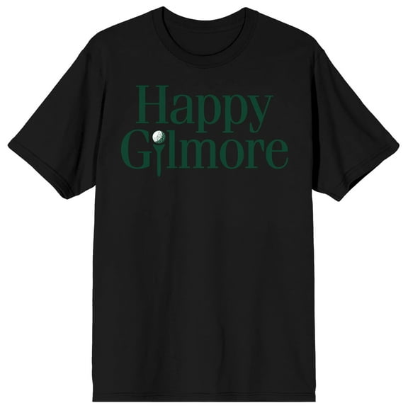 Happy Gilmore Movie Logo Men's Black Crew Neck Short Sleeve T-shirt-Medium