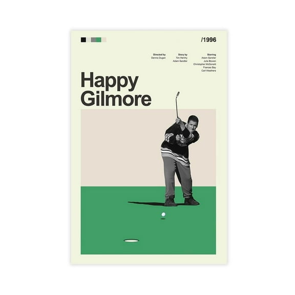 Happy Gilmore Movie Poster, Modern Vintage Movie Posters Canvas Poster Bedroom Room Decor