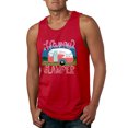 thumbnail image 1 of Happy Glamper | Fancy Camping Camper Van Caravan | Nature Lover Mens Sleeveless Top, Red, XL, 1 of 5