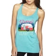 thumbnail image 1 of Happy Glamper | Fancy Camping Camper Van Caravan | Nature Lover Tri-Blend Racerback Sleeveless Top, Tahiti Blue, L, 1 of 5