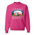 thumbnail image 1 of Happy Glamper | Fancy Camping Camper Van Caravan | Nature Lover Unisex Crewneck Sweatshirt, Fuschia, 3XL, 1 of 5