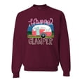 thumbnail image 1 of Happy Glamper | Fancy Camping Camper Van Caravan | Nature Lover Unisex Crewneck Sweatshirt, Maroon, S, 1 of 5