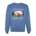 thumbnail image 1 of Happy Glamper | Fancy Camping Camper Van Caravan | Nature Lover Unisex Crewneck Sweatshirt, Vintage Heather Blue, XL, 1 of 5