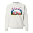 thumbnail image 1 of Happy Glamper | Fancy Camping Camper Van Caravan | Nature Lover Unisex Crewneck Sweatshirt, White, S, 1 of 5
