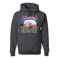 thumbnail image 1 of Happy Glamper | Fancy Camping Camper Van Caravan | Nature Lover Unisex Hoodie Sweatshirt, Charcoal, L, 1 of 5