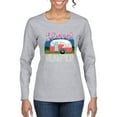 thumbnail image 1 of Happy Glamper | Fancy Camping Camper Van Caravan | Nature Lover Womens Long Sleeve T-Shirt, Heather Grey, S, 1 of 5