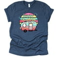 thumbnail image 1 of Happy Glamper Shirt, Camper Life Shirt, Camping RV Shirt, Women Summer Graphic Tees Tops Funny Unisex Short Sleeve (Navy, XX Large), 1 of 2