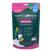 Happy Go Healthy Skin & Coat Supplements for Dogs | Probiotic & Prebiotic Benefits with Wild Salmon Omega 3s to Help Your Dog Shine from The Inside Out | All Breeds, Ages and Sizes | 60 Count