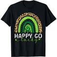 thumbnail image 1 of Happy Go Lucky Leopard Rainbow Shamrock St Patrick's Day T-Shirt, 1 of 5