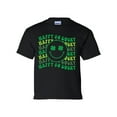 thumbnail image 1 of Happy Go Lucky Youth Kids St. Patricks Day Lucky Smile Face Shamrock Short Sleeve T-shirt Graphic Tee-Black-small, 1 of 4