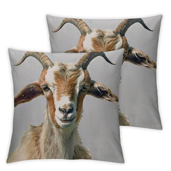 Happy Goat Farmhouse Pillows - Farmhouse Pillow Cover - Farm Animal Pillow Cover - Farmhouse Pillow Covers - Rustic Decor Pillow