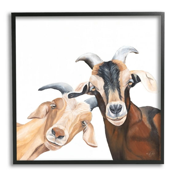 Happy Goat Smiling Animals Animals & Insects Graphic Art Black Framed Art Print Wall Art