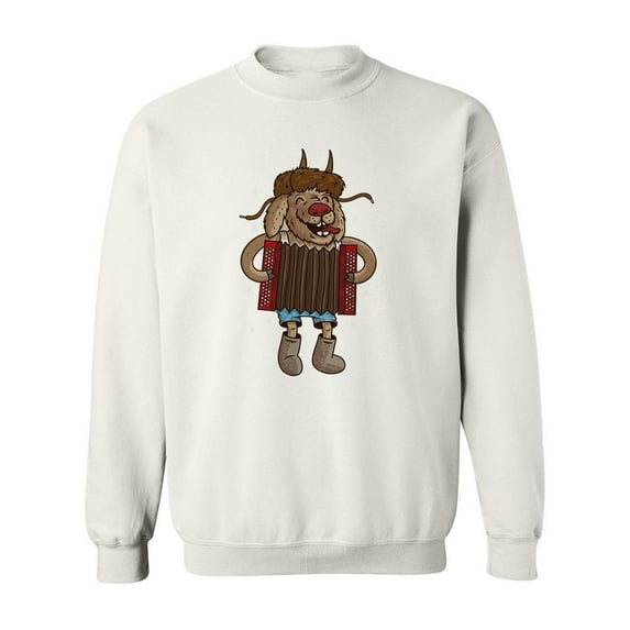 Happy Goat With Accordion Sweatshirt Men -Image by Shutterstock, Male 4X-Large