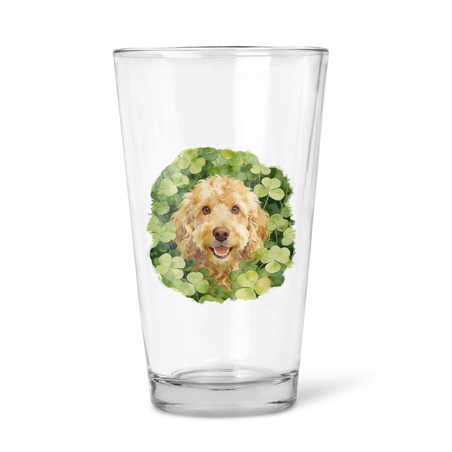 Happy Goldendoodle Welcome St Patrick's Day Lucky Shamrocks Clover 16oz ...