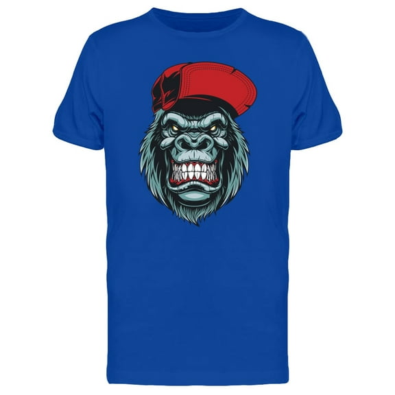 Happy Gorilla In A Red Cap T-Shirt Men -Image by Shutterstock, Male Medium