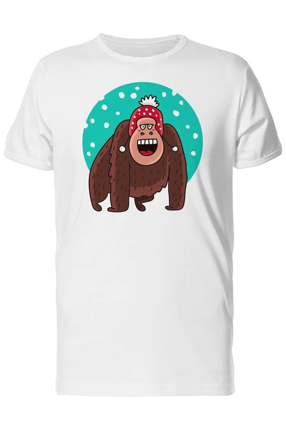 Happy Gorilla With A Red Beanie T-Shirt Men -Image by Shutterstock, Male Small