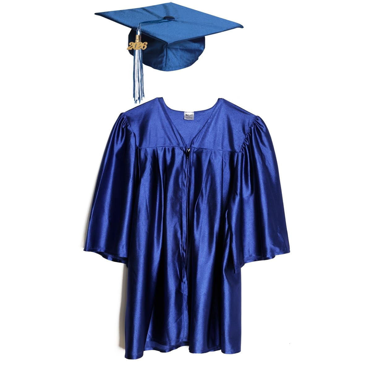 Happy Graduates Small Blue Shiny Child Graduation Cap, Gown, Tassel and ...