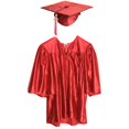 Happy Graduates Small Red Shiny Child Graduation Cap, Gown, Tassel and ...