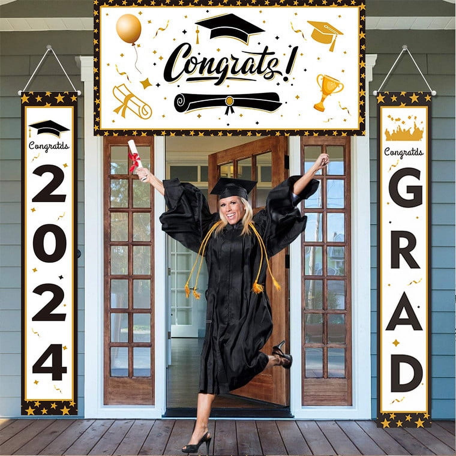 Happy Graduation Decorations - 11.8x70.8 Inch Graduation Banner - 2025