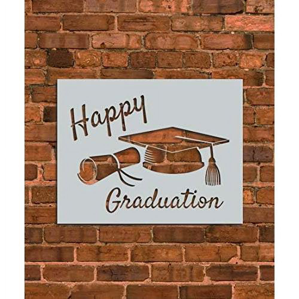 Happy Graduation Stencil Template Reusable Stencil