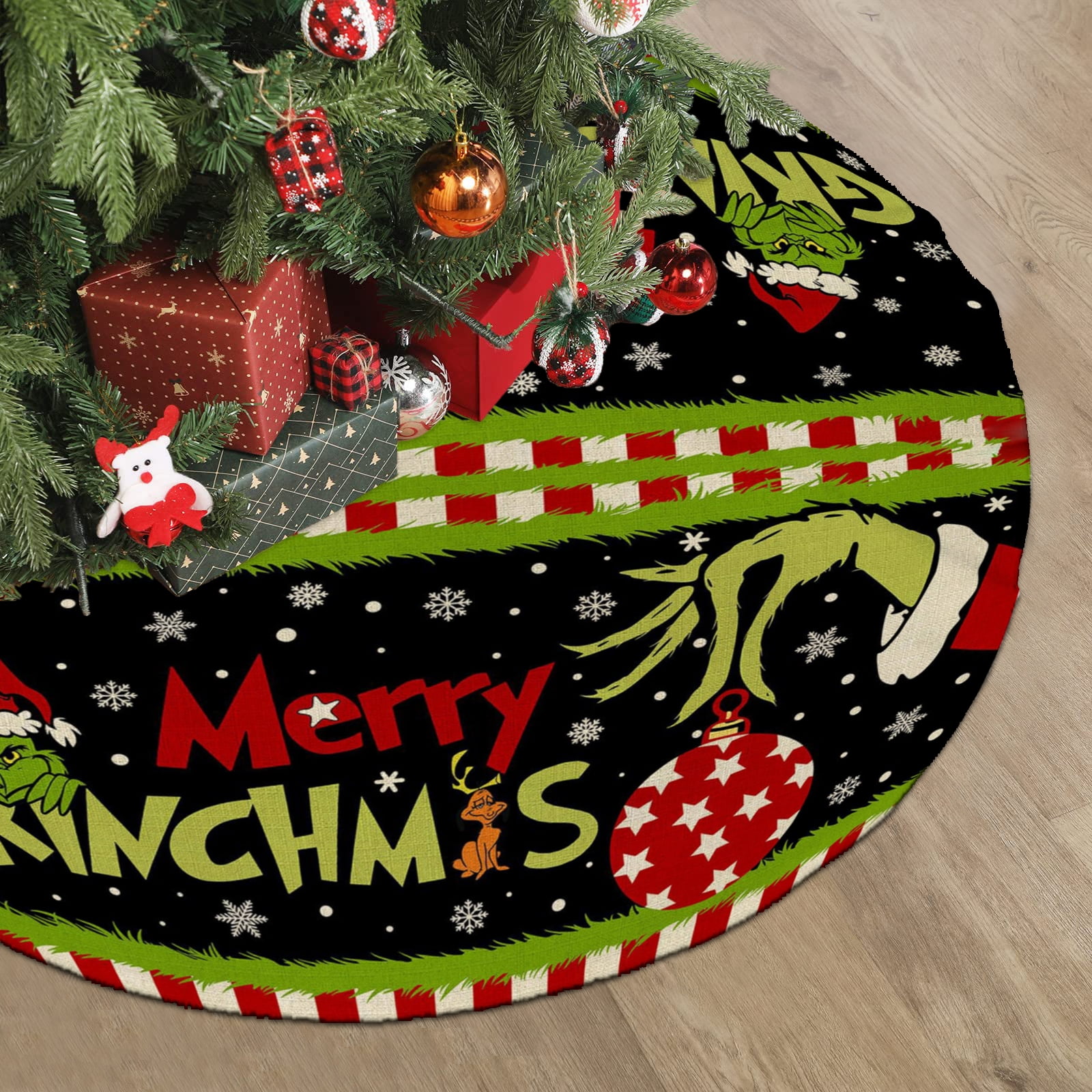 Happy Grinch Tree Skirt, Grinch Christmas Tree Ornaments, Grinch Party