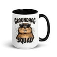 Happy Groundhog Day 2025 Mug with Color Inside, Groundhog Squad (15 oz