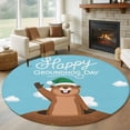 thumbnail image 1 of Happy Groundhog Day 6ft Round Rugs, Cartoon Ground Hog Hole Blue Sky Country Washable Non-Slip Area Rugs for Living Room Bedroom Kitchen, Low Pile Dining Room Kicthen Circle Carpet, Indoor Floor Rug, 1 of 9