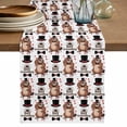 thumbnail image 1 of Happy Groundhog Day Cotton Linen Table Runner for Dining Kitchen, Vintage Cartoon Black Hat Groundhog Wedding Outdoor Party Tablerunners, Dresser Scarf Coffee Tablecloth Runners 13x36 Inches, 1 of 8