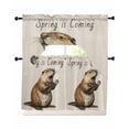 thumbnail image 1 of Happy Groundhog Day Swag Kitchen Curtains Sets for Windows 24 Inch Length, Spring Seasonal Holiday Brown Animal Short Window Curtain Panels Swags Valances and Tiers 3 Piece Set for Cafe/Dining Room, 1 of 5