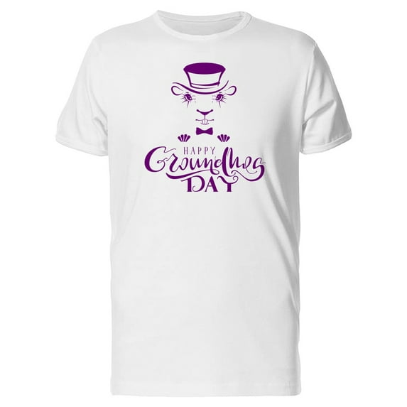Happy Groundhog Day Top Hat T-Shirt Men -Image by Shutterstock, Male Large
