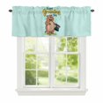 thumbnail image 1 of Happy Groundhog Day Window Valance for Kitchen, Cartoon Black Hat Groundhog Mint Green Rod Pocket Short Curtain for Small Windows, Light Filtering Decorative Valance, 60 x 14 Inch, 1 of 9