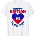 thumbnail image 1 of Happy Haitian Flag Day Cool Haiti Flag Heart Women Kids Men T-Shirt, 1 of 4