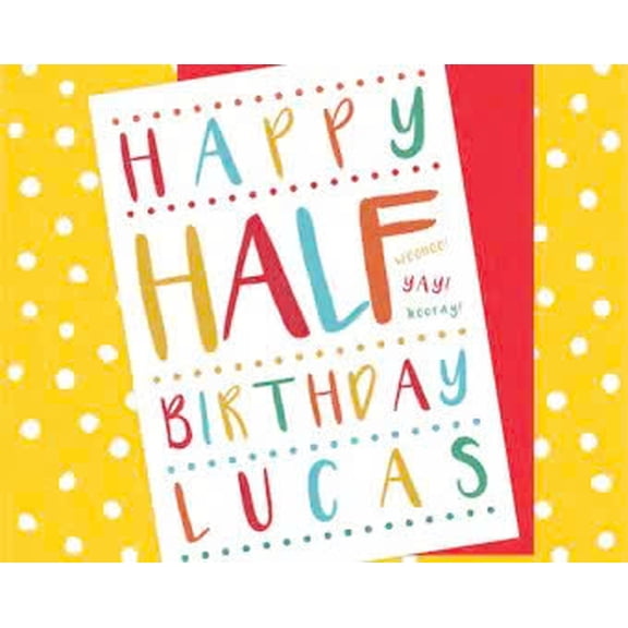 Happy Half Birthday Card for Kids Colorful Celebration Design Includes Envelope, Blank Inside Perfect for Half Birthdays and Special Celebrations
