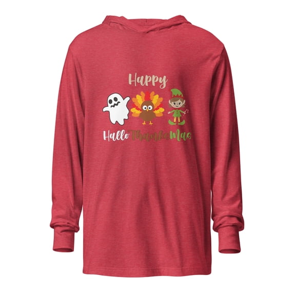 Happy HalloThanksMas - Unisex Hooded Long-sleeve T-shirt