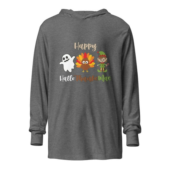 Happy HalloThanksMas - Unisex Hooded Long-sleeve T-shirt