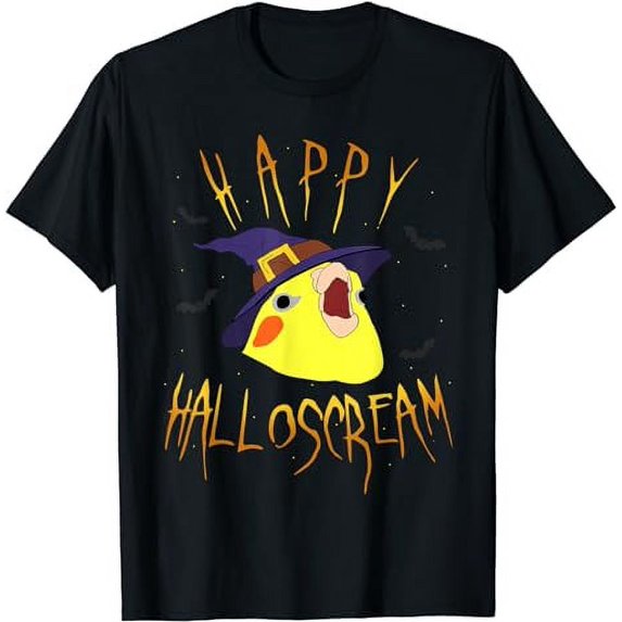 Happy Halloscream, Screaming Witch birb Halloween Cockatiel T-Shirt