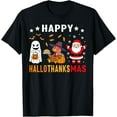 thumbnail image 1 of Happy Hallothanksmas Ghost Turkey Pumpkin Christmas Santa T-Shirt, 1 of 3