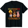 thumbnail image 1 of Happy Hallothanksmas Gnomes Fall Halloween Funny Youth Unisex T-shirt, 1 of 2