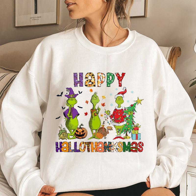 Happy Hallothanksmas . Halloween Sweat. Thanksgiving . Autumn T