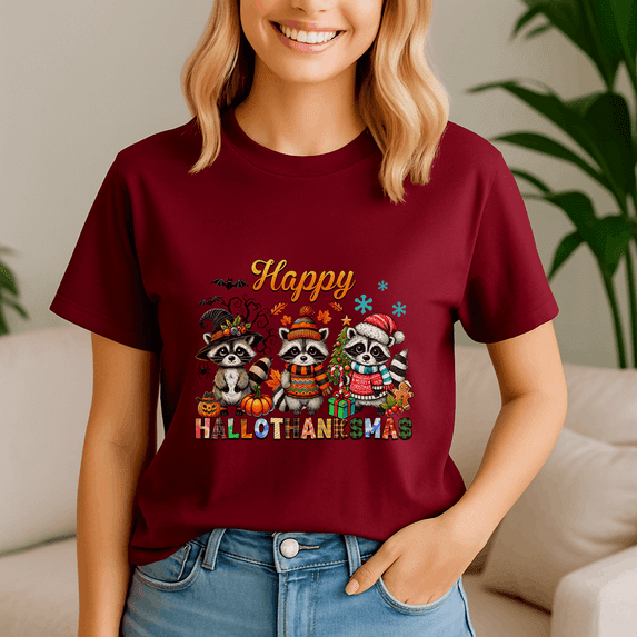 Happy Hallothanksmas Tshirt, Halloween Thanksgiving Christmas Shirt, Holiday Season Tee, Turkey Gift, Vintage Ghost ,Merry Christmas