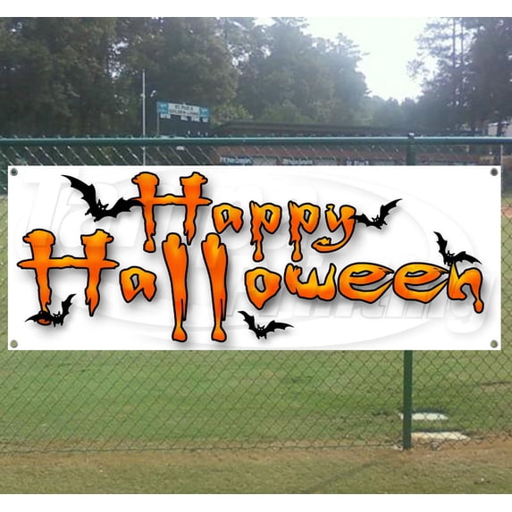 Happy Halloween 13 oz Vinyl Banner With Metal Grommets