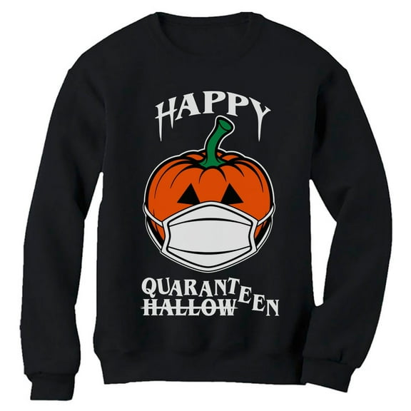 Happy Halloween 2020 Quarantine Pumpkin Jack O Lantern Sweatshirt Medium Black