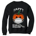 thumbnail image 1 of Happy Halloween 2020 Quarantine Pumpkin Jack O Lantern Women Sweatshirt XX-Large Black, 1 of 3