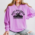 thumbnail image 1 of Happy Halloween Arch Distressed - Women's Lightweight Garment Dyed Sweatshirt, 1 of 13
