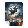 thumbnail image 1 of Happy Halloween Basset Hound Witch Pumpkins Bats Cozy Sherpa Blanket Bassets Dog Breed Lovers Gifts Idea Warm Soft Throw Blanket - 13012, 1 of 5