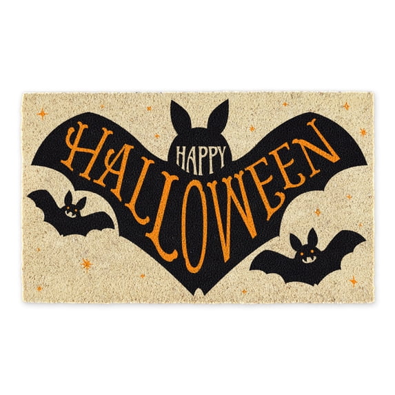 Happy Halloween Bat Doormat 17X29